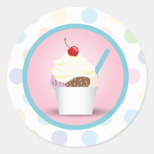 Ice Cream Sundae Classic Round Sticker