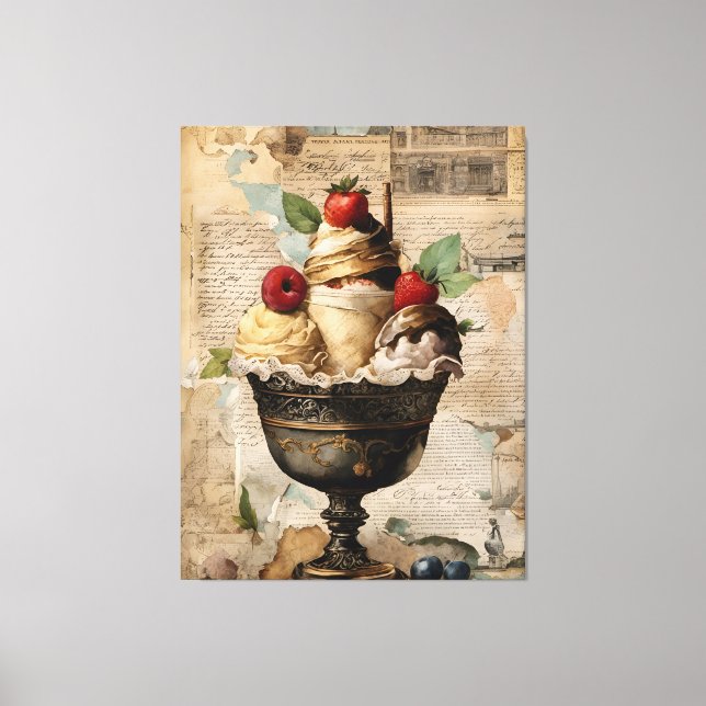 Ice cream Sundae Collage  Canvas Print (Front)