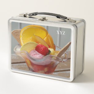 Ice Cream Sundae custom monogram Metal Lunch Box