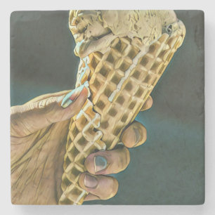 Ice cream sundae for kids stone coaster