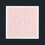 Ice Cream Sundae Heres the Scoop Sweet Sprinkles Napkin<br><div class="desc">Here’s the Scoop! Add a sprinkle of sweetness to your celebration with this ice cream sundae party collection! Featuring a pastel pink background,  colourful sprinkles,  and a cherry-topped sundae,  these designs are perfect for baby showers,  birthdays,  and bridal showers. A darling detail that makes any event extra sweet!</div>