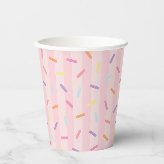 Ice Cream Sundae Heres the Scoop Sweet Sprinkles Paper Cups (Front)