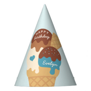 Ice Cream Sundae Personalised Kids Birthday Party Hat