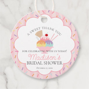 Ice Cream Sundae Scooped Up Bridal Shower Favour Tags