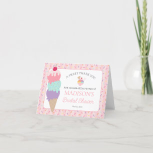 Ice Cream Sundae Scooped Up Bridal Thank You Card 
