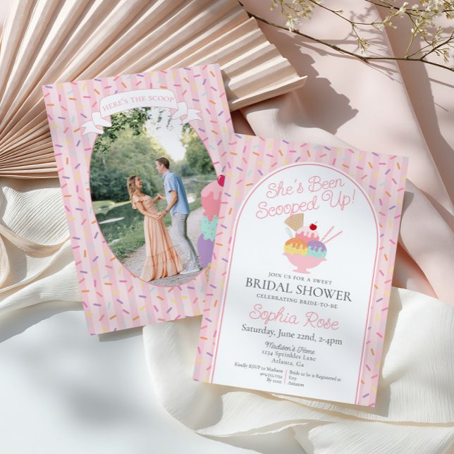 Ice Cream Sundae Scooped Up Sweet Bridal Shower Invitation (Creator Uploaded)