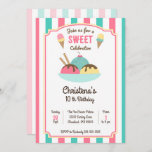 Ice Cream Sundae Social Birthday Party Invitation<br><div class="desc">Ice Cream Sundae Social Birthday Party Invitation. Has matching thank you cards and stickers.</div>