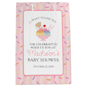 Ice Cream Sundae Sprinkled Baby Shower Favors Medium Gift Bag