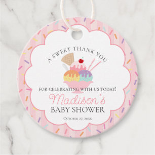Ice Cream Sundae Sprinkled with Love Baby Shower Favour Tags