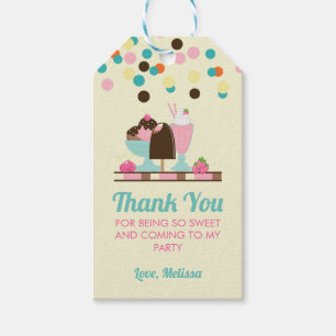 Ice Cream Sundae Summery Treats Party Thank You Gift Tags