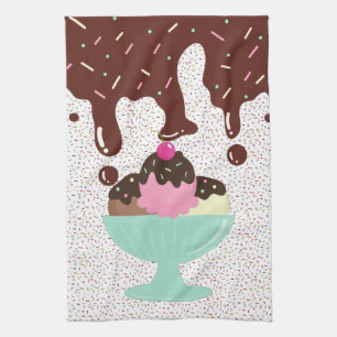 Ice Cream Sundae  Tea Towel