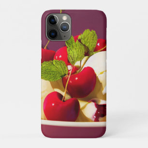 Ice cream sundae with cherries and syrup iPhone 11 pro case