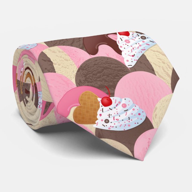 Ice Cream Sundaes Tie (Rolled)