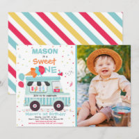 Ice Cream Sweet Birthday Ice Cream Truck Invitatio