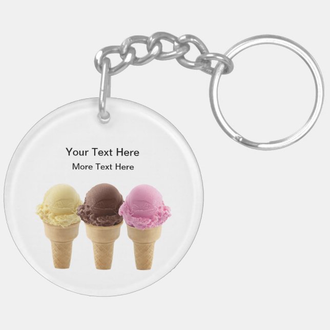 Ice Cream Sweet Business Promotional Keychains  (Back Left)