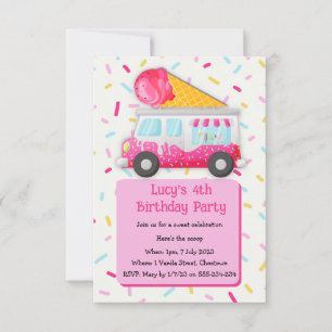 Ice cream, sweet celebration birthday party invite