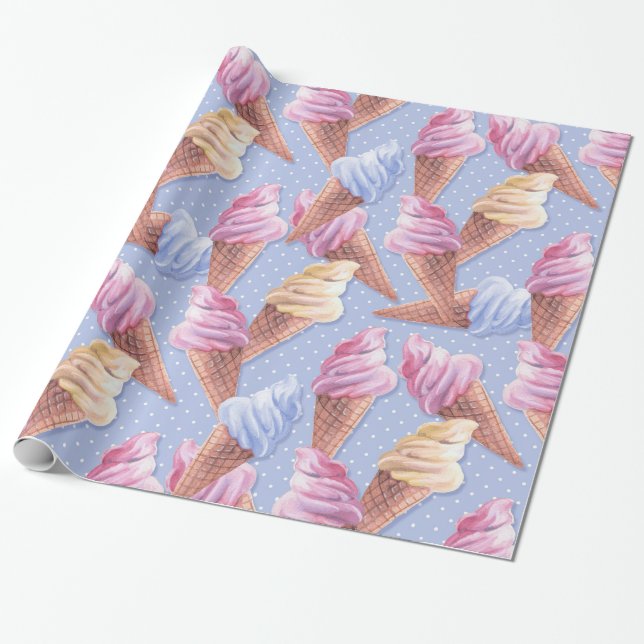 Ice cream. Sweet pattern Wrapping Paper (Unrolled)