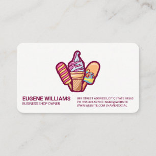 Ice Cream Sweet Popsicle Treats   Desserts  Business Card