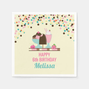 Ice Cream Sweet Treats Happy Birthday Napkin