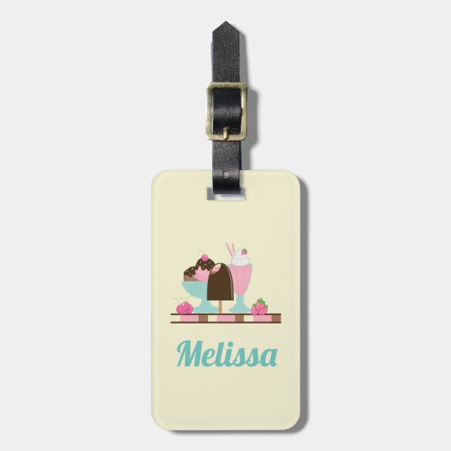 Ice Cream Sweet Treats Luggage Tag (Front Vertical)