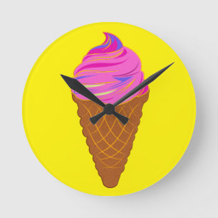 ice cream sweetcream    round clock