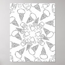 Ice Cream Swirl - Colouring Page
