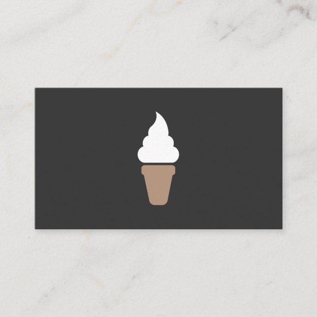 Ice Cream Swirl Icon grey Business Card (Front)