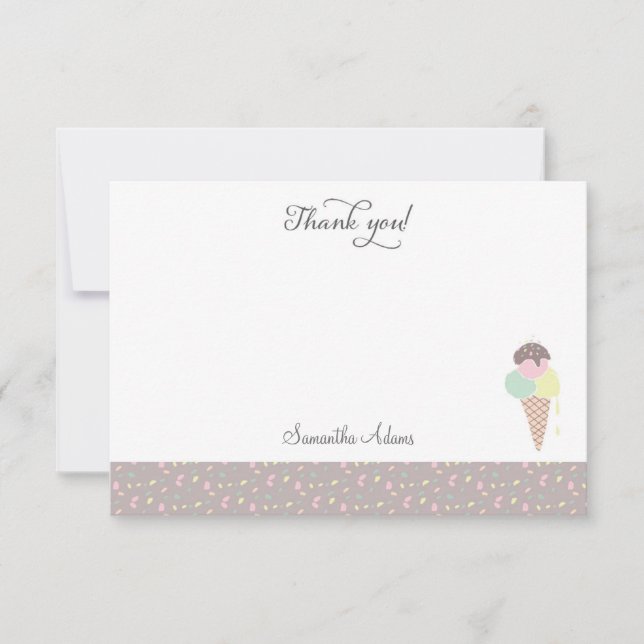 Ice Cream Thank You Card (Front)