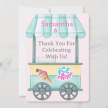 Ice Cream Thank You Card, Samantha Birthday Thank 