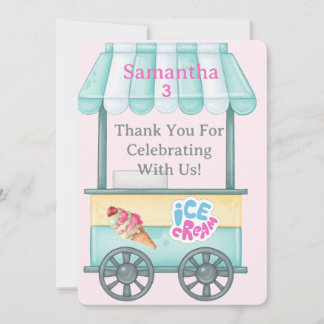Ice Cream Thank You Card, Samantha Birthday Thank 