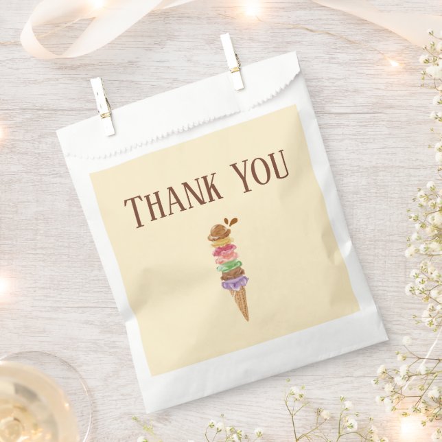 Ice Cream Thank you Favour Bags (Clipped)