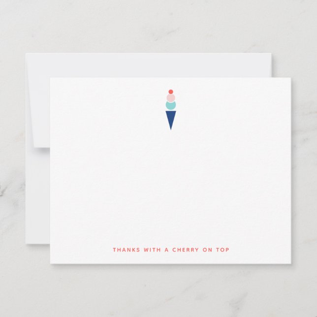 Ice Cream Thank You Note Card (Front)