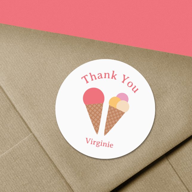 Ice Cream Thank You Sticker (Ice Cream Thank You Sticker)