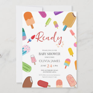 Ice cream theme baby shower  invitation