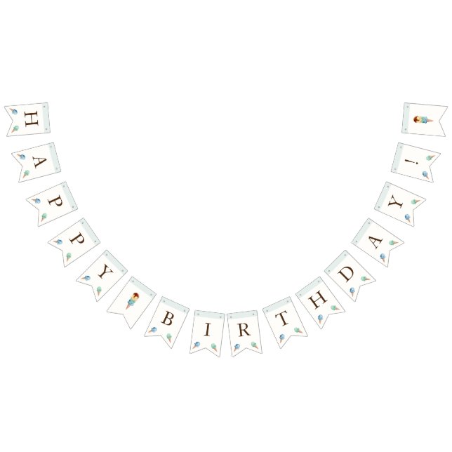 Ice Cream Theme Birthday Party Bunting (All)