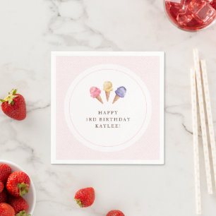Ice Cream Theme Birthday Party Napkin
