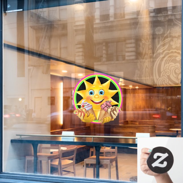 Ice Cream Theme - So Yummy! Window Cling (Cafe Window)