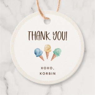 Ice Cream Theme Thank You Favour Tags