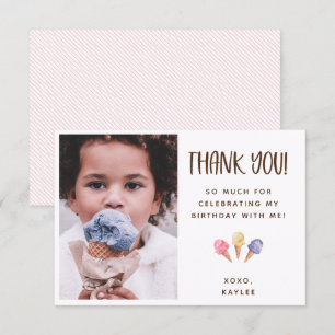 Ice Cream Theme Thank You Photo Card