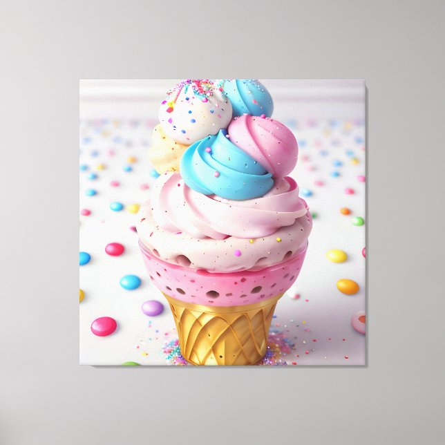 Ice Cream Three Canvas Print (Front)