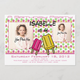 Ice Cream Treat Birthday Photo Invitation