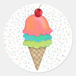 Ice Cream Treats Classic Round Sticker