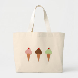 Ice Cream Trio Large Tote Bag