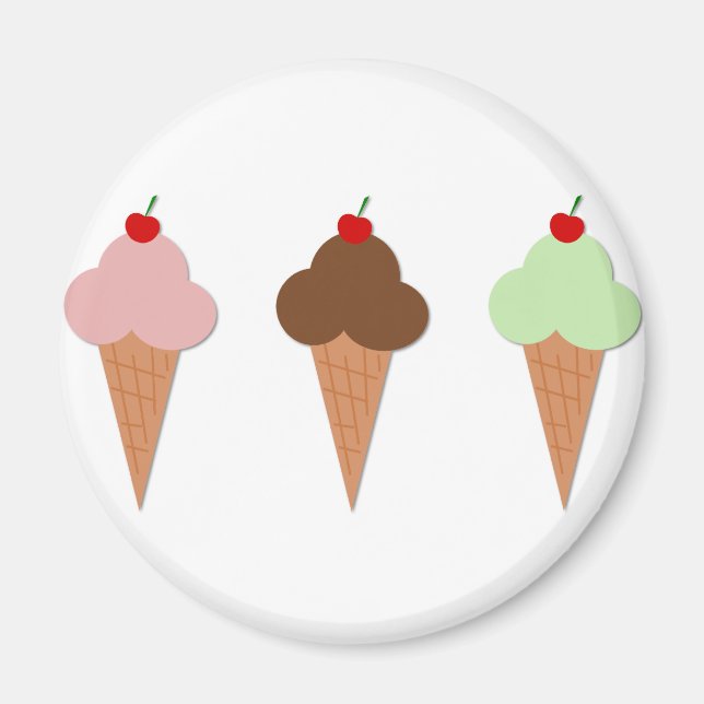 Ice Cream Trio Magnet (Front)
