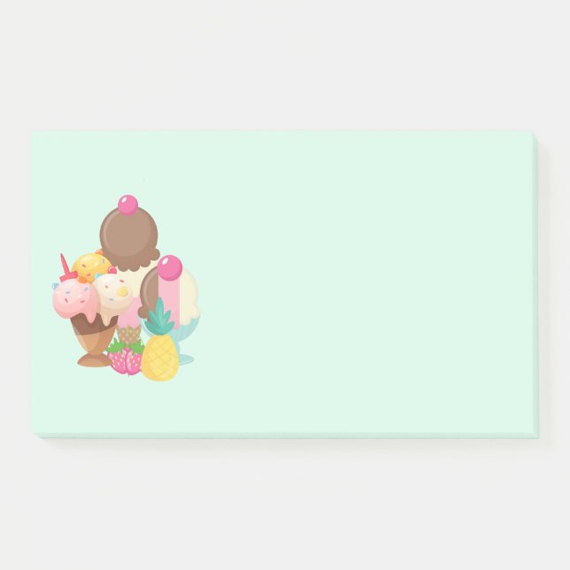 Ice Cream Trio Neopolitan Flavour Post-it Notes (Front)