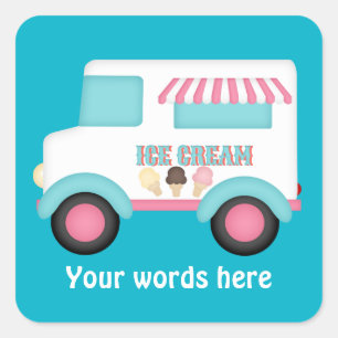 Ice Cream Truck add words sticker
