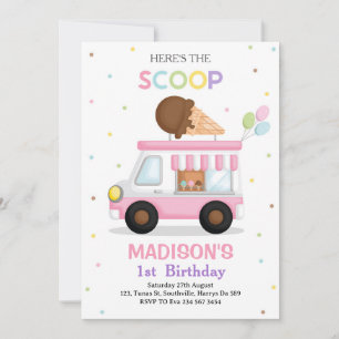 Ice Cream Truck Birthday Invitation