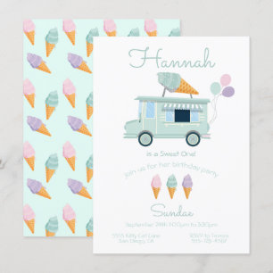 Ice Cream Truck Birthday Party Invitation