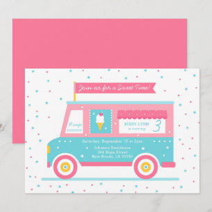 Ice Cream Truck Birthday Party Invitation
