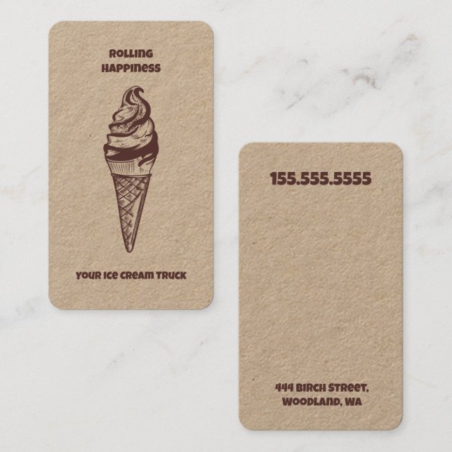 Ice Cream Truck Business Card (Front/Back)